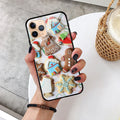 Cartoon Glass + TPU Phone Case – Fashion Back Cover for iPhone, Samsung & Huawei (Shockproof Protective Shell) - GlitchyPhones