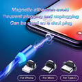 Magnetic 3-in-1 Charging Cable Nylon Braided Fast - GlitchyPhones