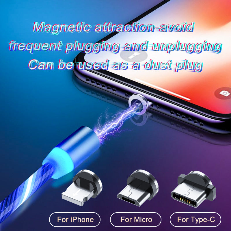 Magnetic 3-in-1 Charging Cable Nylon Braided Fast - GlitchyPhones