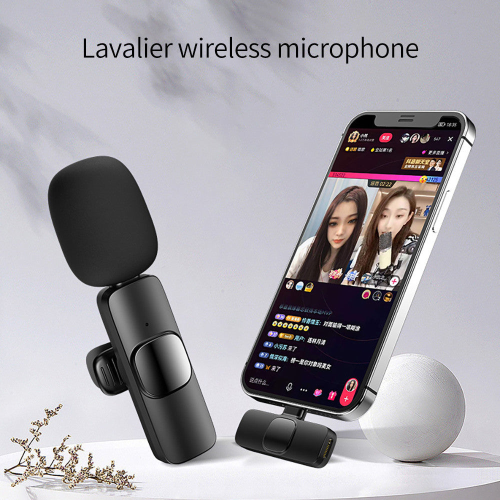 Wireless Lavalier Microphone Portable Audio Video Recording Mini Mic For I Phone Android Long Battery Life Live Broadcast Gaming - GlitchyPhones