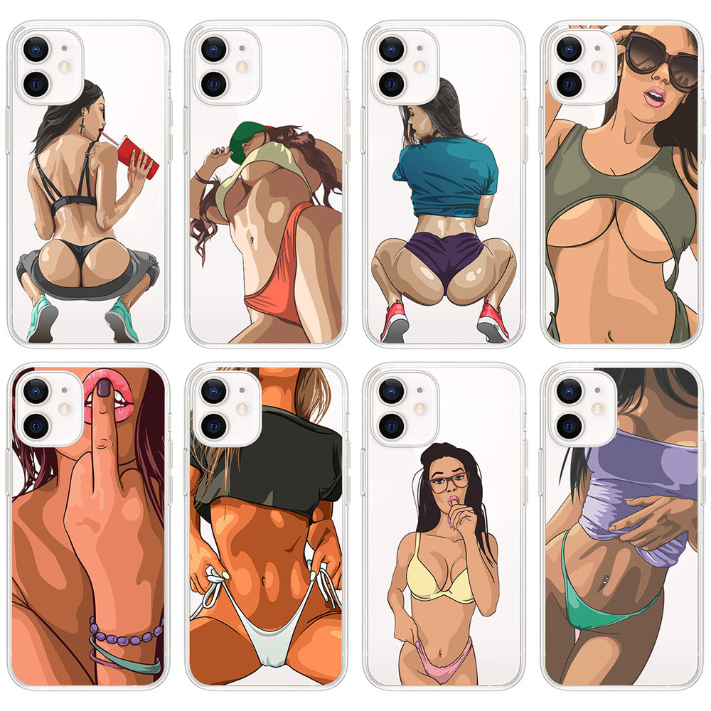 iPhone TPU Phone Case – Slim Back Cover with Pure Color Design, European & American Style (Multiple Colors Available)
