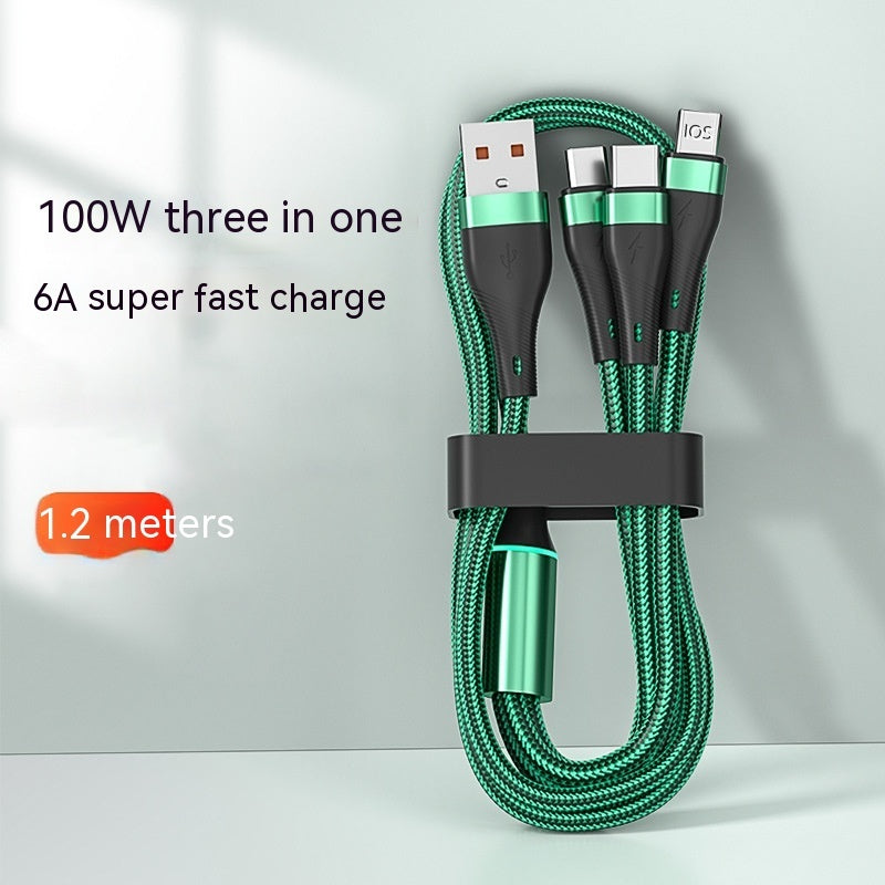 JTX-097 3-in-1 Fast Charging Cable 1.2m Multi-Interface - GlitchyPhones