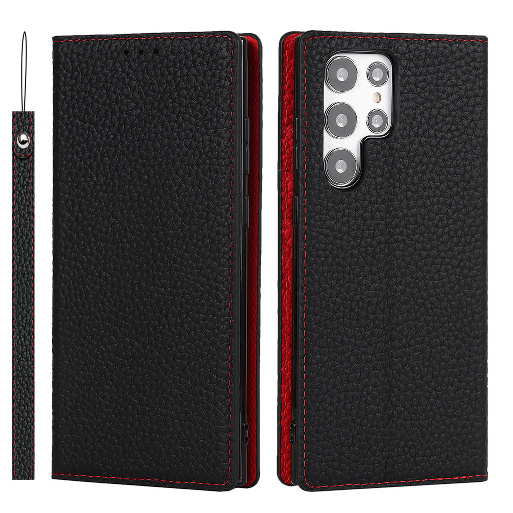 Samsung Genuine Leather Phone Case – Premium Shockproof Back Cover for Galaxy S25/S24/S23/S22/S21/S20 Series & A Series (Multiple Colors)