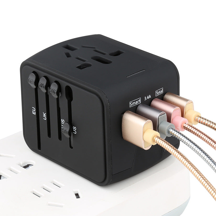 Travel USB Charging Hub - 4-Port Multi-Device Charger Adapter - GlitchyPhones