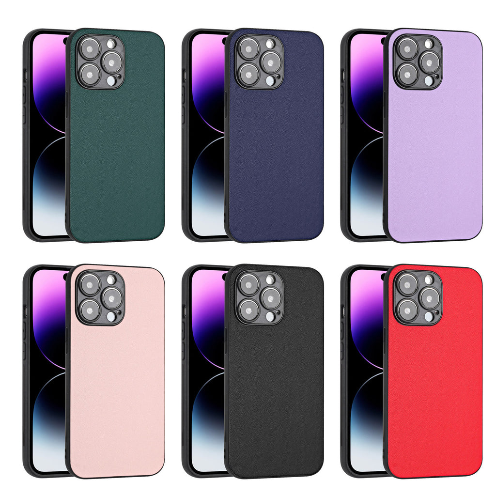 PU Leather Samsung Phone Case – TPU Shockproof Protective Back Cover with Fall Protection (Black, Blue, Green, Red, Pink, Purple)