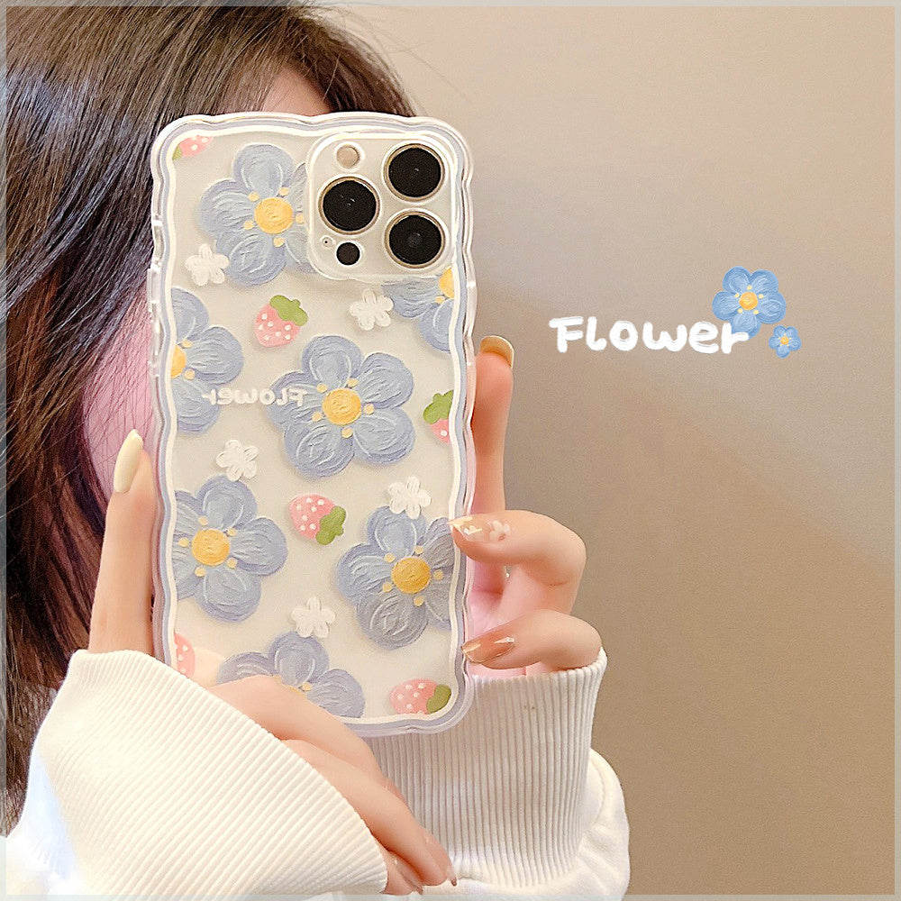 iPhone Case Transparent Blueberry Flower - Clear Plastic Protective Cover